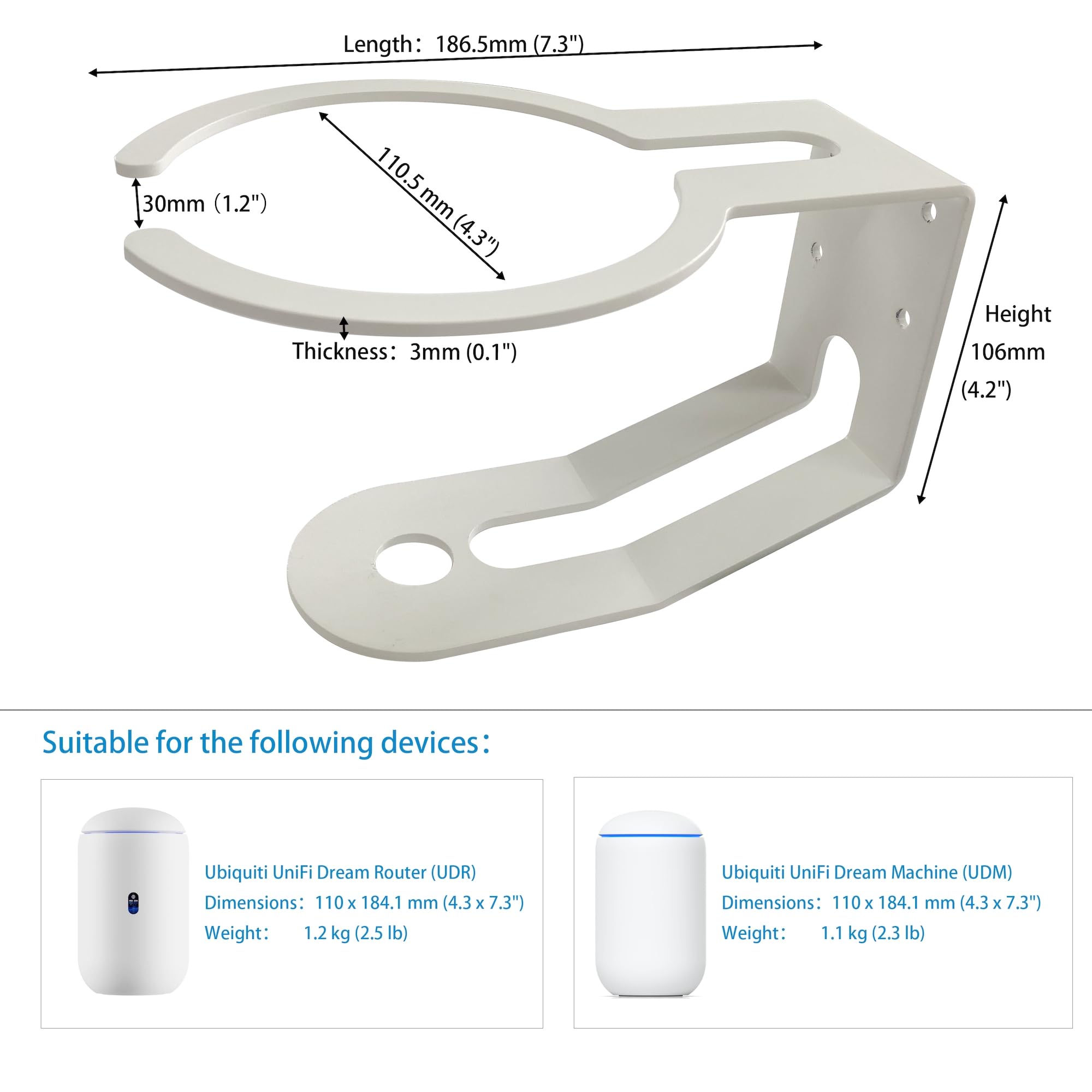 Custom Wall Mount Bracket For Unifi Dream Machine And Unifi Dream Router, Ensuring Safety And Stability   1 Pcs